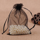 100 PCS Gift Bags Jewelry Organza Bag Wedding Birthday Party Drawable Pouches, Gift Bag Size:13X18cm(Black)