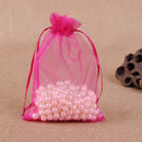 100 PCS Gift Bags Jewelry Organza Bag Wedding Birthday Party Drawable Pouches, Gift Bag Size:16X22cm(Rose)