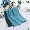 3 PCS Absorbent Polyester Quick-drying Breathable Cold-skinned Fitness Sports Portable Towel(Lake Blue)
