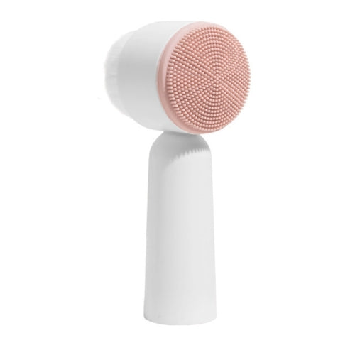 Clean Pores Manual Silicone Soft Hair Cleansing Brush Deep Blackhead Removal Instrument(White Pink)