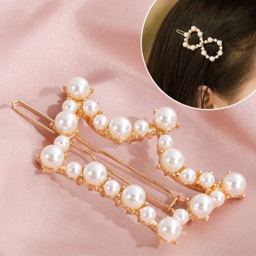 Geometric Irregular Pearl Hairpins Girls Delicate Hair Grip(Crown)