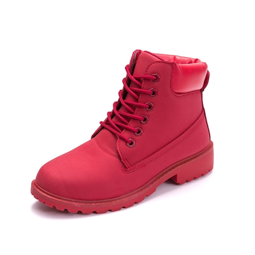 Couple Casual Big Head Warm Shoes Martin Boots, Size:40(Red)
