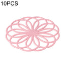 10 PCS Creative Hollow Flower Shape Ktchen Household Non-slip Anti-scalding Insulation Tableware Cup Mat(Pink)