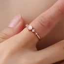 Fashion Women Vintage with Diamond Metal Ring, Ring size:6(Pink)