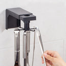 2 PCS Retractable Rotating Kitchen Rack Without Punching Wall Hanging Wall Rack Multi-function 6-hook