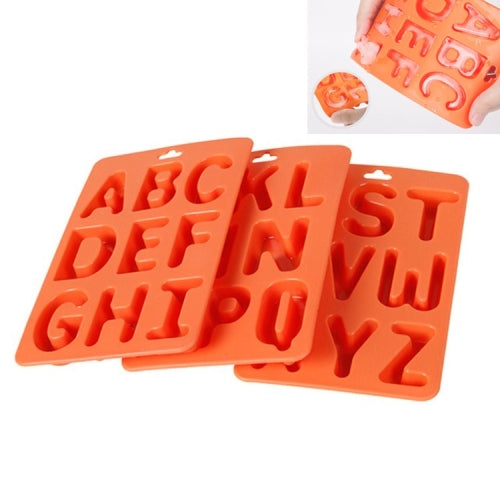 A-Z 3 in 1 Letter Ice Cube Ice Box Silicone Ice Tray Set(Orange)