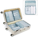 7 in 1 Packing Cube Travel Storage Bags Unisex Portable Large Capacity Clothing Cosmetics Sorting Pouch Organizer(Blue Grey)