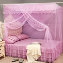 Single-door Mosquito Net Square Roof for Home Student Dormitory, Size:1.5x2.0x1.8 Meters(Pink)