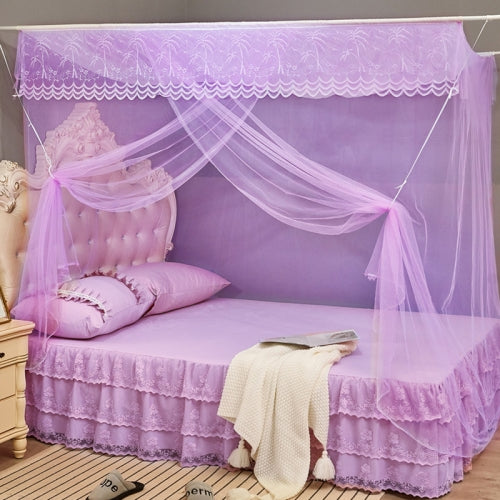 Single-door Mosquito Net Square Roof for Home Student Dormitory, Size:1.8x2.0x1.8 Meters(Purple)