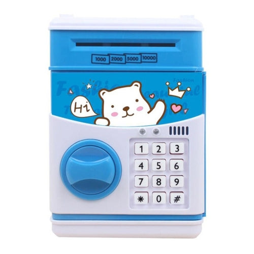 Simulation Cartoon ATM Password Safe Automatic Money Roller with Music Coin Piggy Bank(Polar Bear)