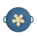 Silicone Anti-spill Pot Lid High Temperature Resistant Splash-proof Anti-boiling Thickened Casserole Lid Petal Fresh Cover, Size: 32.5x27cm(Blue)