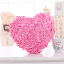 Led Light Pillow Stuffed Colorful Rose Heart Plush Toys(pink)