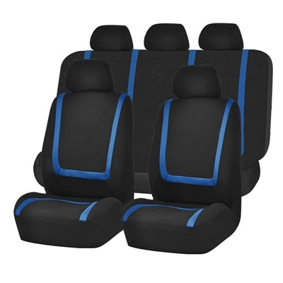 Universal Car Seat Cover Polyester Fabric Automobile Seat Covers Car Seat Cover Vehicle Seat Protector Interior Accessories 9pcs Set Blue