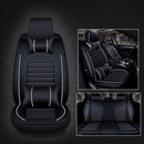 Universal PU Leather Car Seat Cover Black White Deluxe