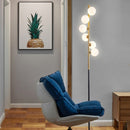 Creative Glass Ball Simple Floor Lamp Living Room Bedroom Home Decoration Lighting(White Light)