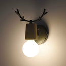 Wrought Iron Antler Retro Simple Restaurant Corridor Aisle Wall Lamp, Color:Black