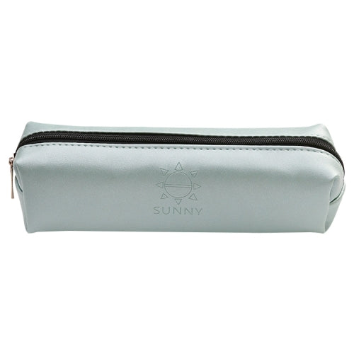 Simple Sunny Solid Color Leather Sudent Pencil Cases PU Pencil Bag School Supplies(Green)