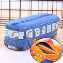 Creative Large Canvas Car Shape Pencil Case School Supplies Pouch Stationery Pen Bag( Blue)