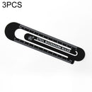 3 PCS Metal Steel Ruler Bookmark Drawing Supplies(12CM Black)