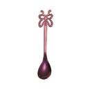 Multicolor Stainless Steel Butterfly Coffee Spoon Fruit Cold Drink Ice Cream Dessert Tea Spoon, Color:Purple