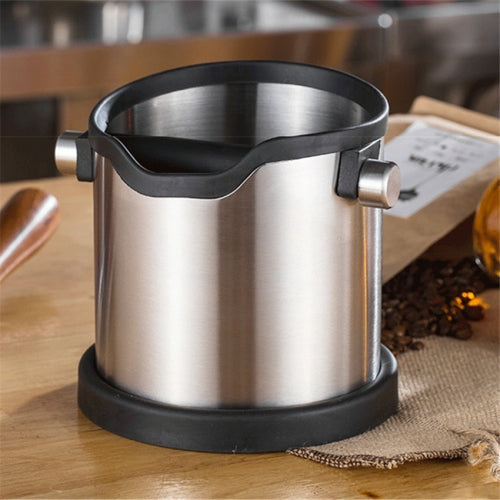 1800ml Stainless Steel Espresso Knock Box Anti Slip Coffee Grind Dump Bin Waste Bin with Detachable Knock Bar