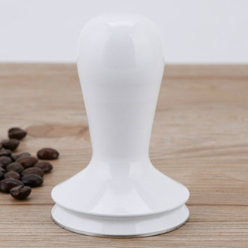 58mm Frosted Handle Stainless Steel Detachable Base Powder Press Solid Coffee Hammer(White)