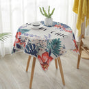 Greenery Linen Tablecloth Restaurant Bar Household Tablecloth, Size:85x85cm(Watercolor Banana Leaves)