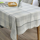 Grid Pattern Cotton Linen Cotton Table Cloth For Dustproof Home Decor Dinner Table Cover, Size:90x90cm(Dark Blue)