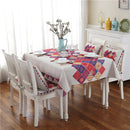 Retro Pattern Linen Table Cloth For Dinner Home Decor Dustproof Table Cover, Size:110x110cm(Lattice Elements)