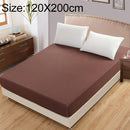 Plain Mattress Protector Bed Mat Mattress Cover Fitted Sheet, Size:120X200cm(Coffee)
