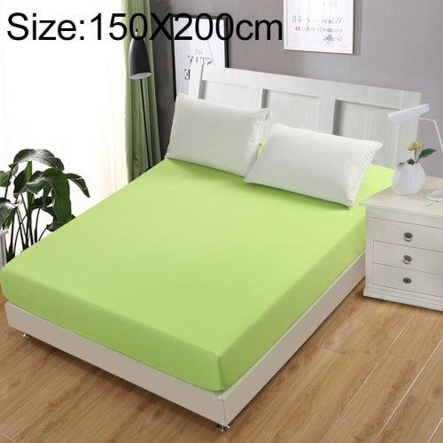 Plain Mattress Protector Bed Mat Mattress Cover Fitted Sheet, Size:150X200cm(Green)