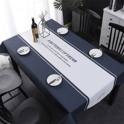 Simple Decorative Linen Tablecloth Waterproof Oilproof Rectangular Dining Table Cloth, Size:100x140cm(Butterfly Dream)