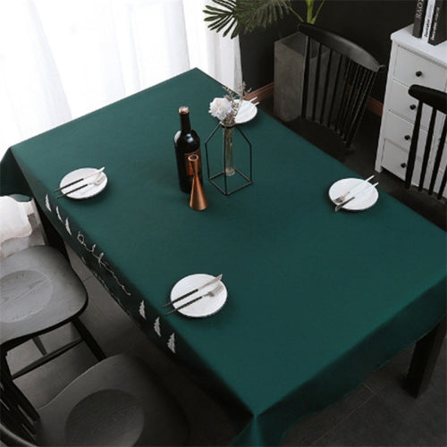 Simple Decorative Linen Tablecloth Waterproof Oilproof Rectangular Dining Table Cloth, Size:140x180cm(Happiness)