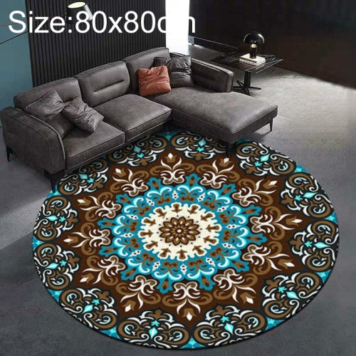 Ethnic Carpet Camel Mandala Flower Carpet Non-slip Floor Mat, Size:Diameter 80cm(Flower)