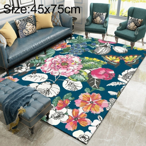 Country Flower Butterfly Door Mat Non-slip Floor Carpet, Size:45x75cm