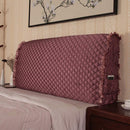 Modern Minimalist Fabric Quilted Bed Head Cover Bed Dust Cover 1.8m(Coffee)