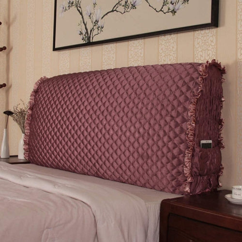 Modern Minimalist Fabric Quilted Bed Head Cover Bed Dust Cover 1.8m(Coffee)