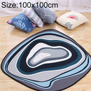 Circular Geometry Carpet Home Hotel Cartoon Door Mat, Size:Diameter 100cm(Blue)
