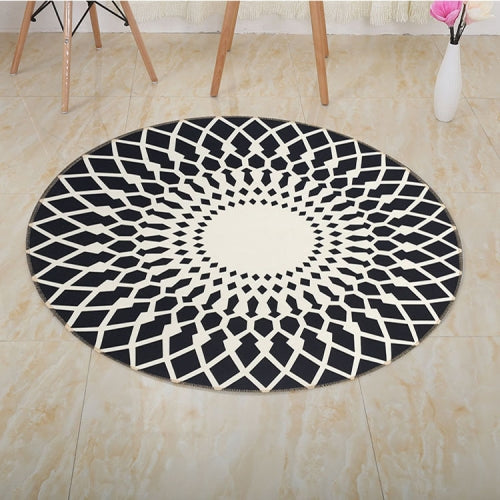 Modern Home Round Simple Print Geometric Pattern Soft Non-slip Carpet, Size:120cm(Geometric 6)