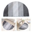 Stripe Pattern Non Slip Microfiber Semi Elliptical Kitchen Dining Room Mat, Size:50x80cm(Light Grey)