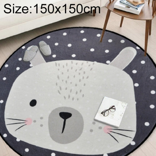 Cartoon Animal Round Carpet Kids Room Computer Chair Round Rug Home Decor Soft Bedroom Carpet, Size:Diameter 150cm(Wave Point Rabbit)