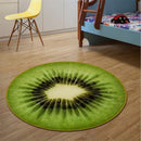 Diameter 120cm Fruit Pattern Rug Round Crystal Velvet Non-Slip Room Carpet Mat(Kiwi)