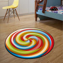 Diameter 160cm Fruit Pattern Rug Round Crystal Velvet Non-Slip Room Carpet Mat(Candy)
