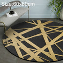 Luxury 3D Round Carpets Nordic style Pattern Rug, Color:Black Golden, Size:Diameter: 60cm