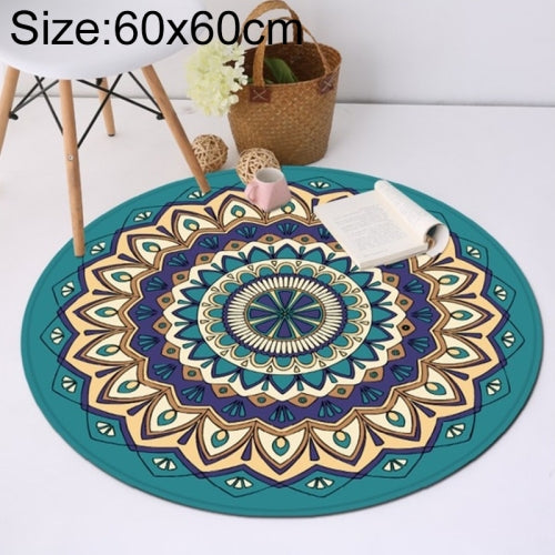 Round Carpet Living Room Home Decor Bedroom Carpet Computer Chair Rug Cloakroom Floor Mat, Size:80cm diameter(Dark Green)
