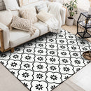 80x130cm Geometric Flower 3D Printed Carpets Living Room Bedroom Area Rugs Sofa Antiskid Mats, Color:Black White