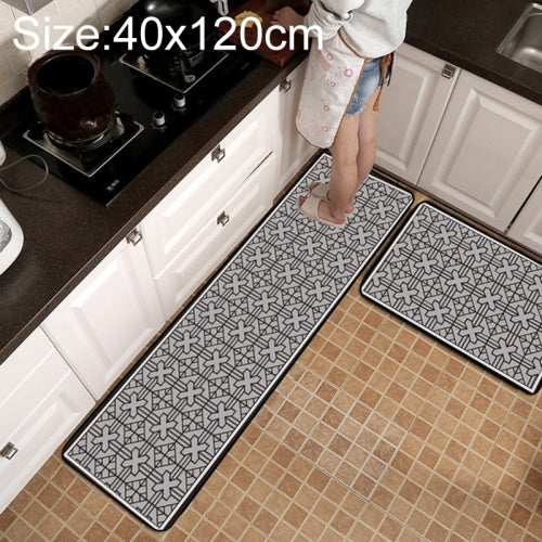 Geometric Lattice Carpet Kitchen Bath Antiskid Mat, Size:40x120cm(Geometric Gray)