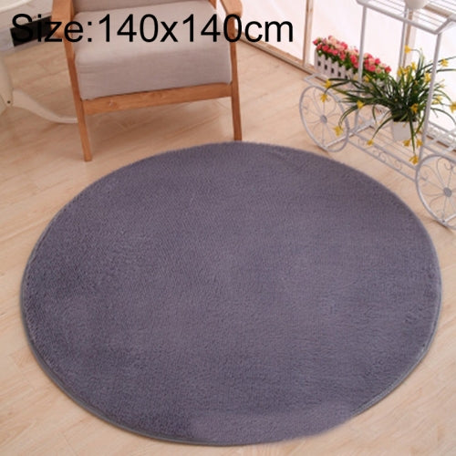 KSolid Round Carpet Soft Fleece Mat Anti-Slip Area Rug Kids Bedroom Door Mats, Size:Diameter: 140cm(Silver Grey)