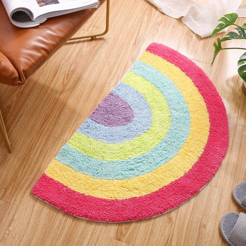 Cotton Rainbow Carpets Living Room Bedroom Doormat Home Anti-Slip Rug, Size:50cmx80cm(Rainbow)