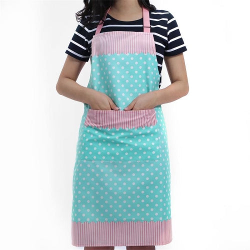 Candy-Colored Dots Sleeveless Kitchen Work Apron(Blue)